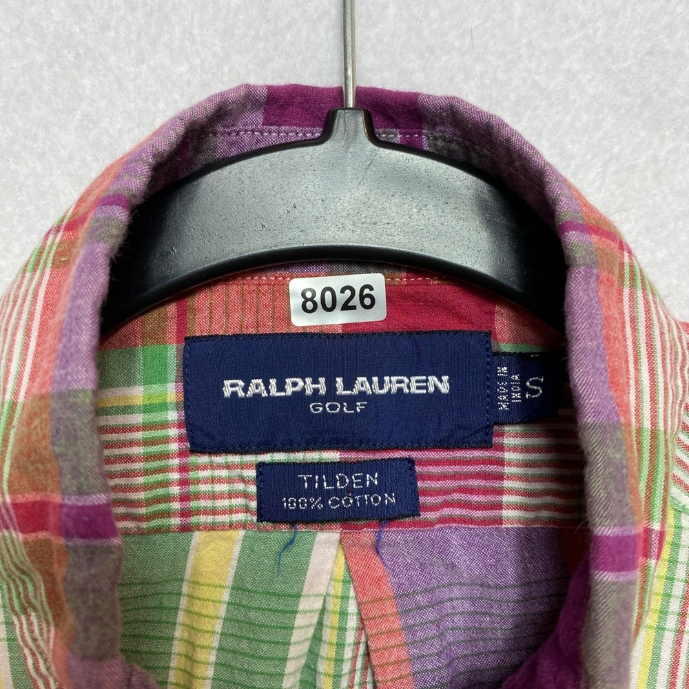 Ralph Lauren Shirt Mens Size Small Red Green Short Sleeve Button Down Golf - Picture 6 of 7
